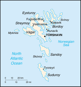 Landkarte Frr Inseln