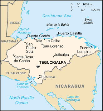 Landkarte Honduras