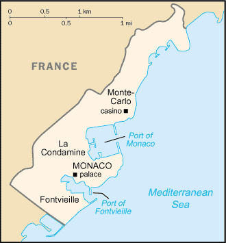 Landkarte Monaco