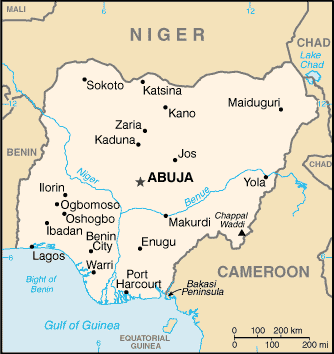 Landkarte Nigeria