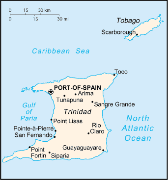 Landkarte Trinidad und Tobago