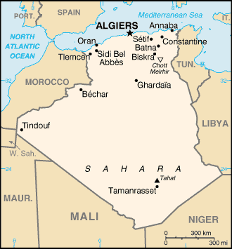Landkarte Algerien