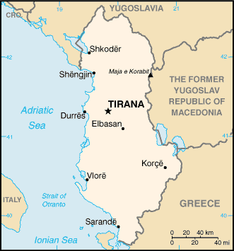 Landkarte Albanien