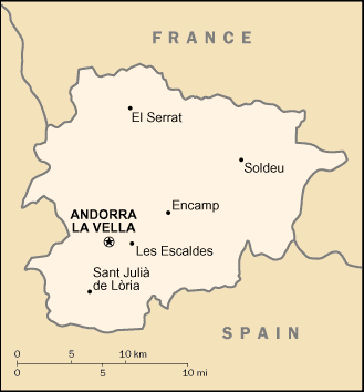 Landkarte Andorra
