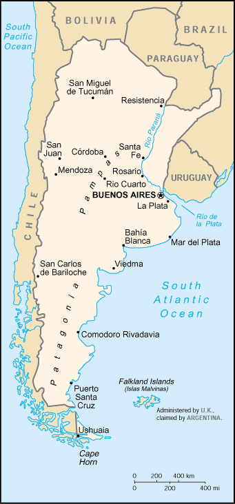 Landkarte Argentinien
