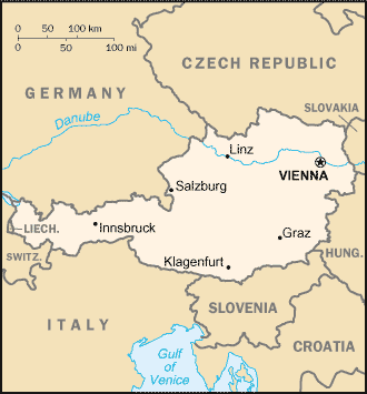 Landkarte sterreich