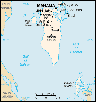 Landkarte Bahrain