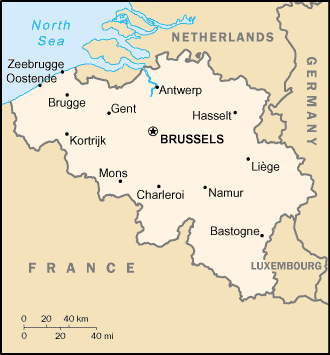 Landkarte Belgien