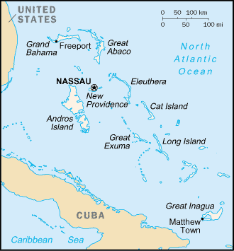 Landkarte Bahamas