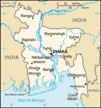 Landkarte Bangladesch