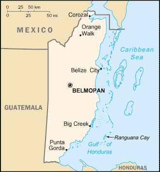 Landkarte Belize