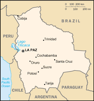 Landkarte Bolivien