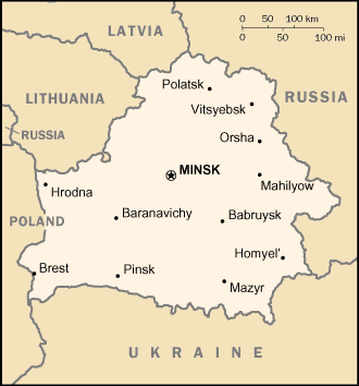 Landkarte Belarus, Weissrussland