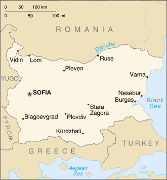 Landkarte Bulgarien