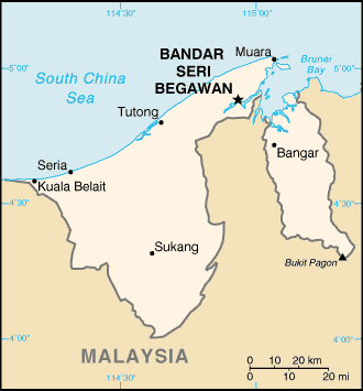 Landkarte Brunei