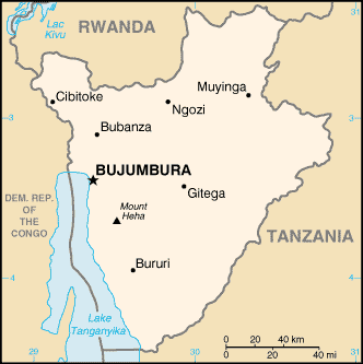 Landkarte Burundi
