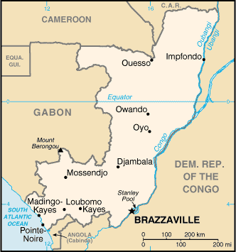 Landkarte Kongo - Republik