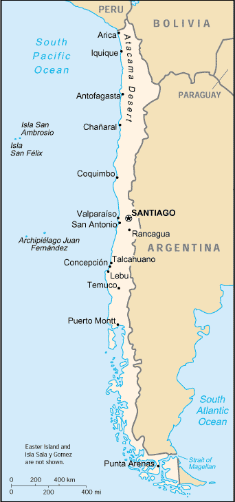 Landkarte Chile
