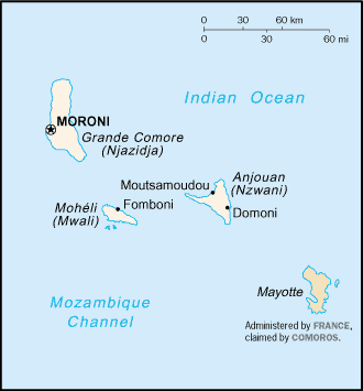 Landkarte Komoren
