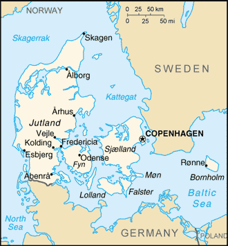 Landkarte Dnemark