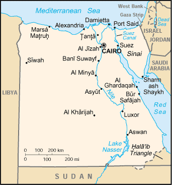 Landkarte Ägypten