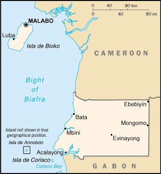 Landkarte Äquatorialguinea