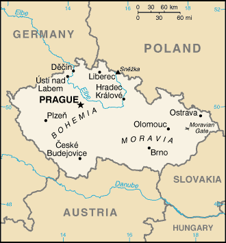 Landkarte Tschechien