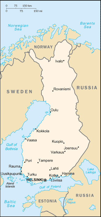 Landkarte Finnland