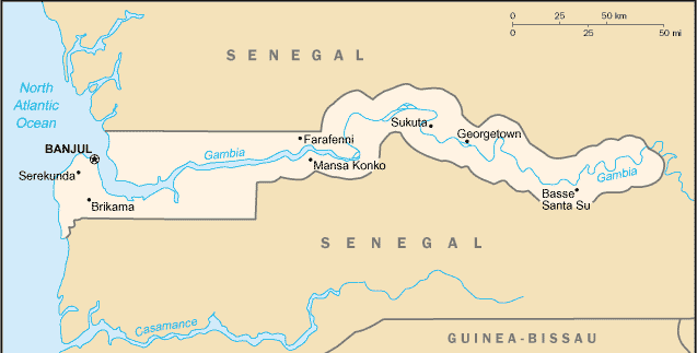 Landkarte Gambia