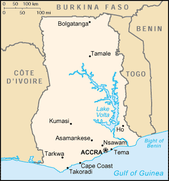 Landkarte Ghana