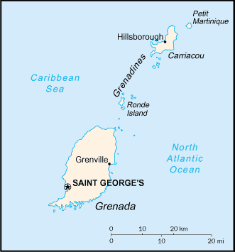 Landkarte Grenada