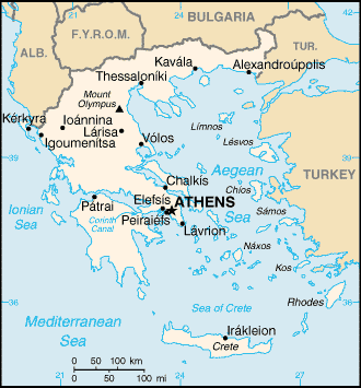 Landkarte Griechenland