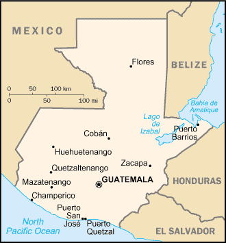 Landkarte Guatemala