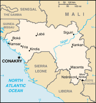 Landkarte Guinea