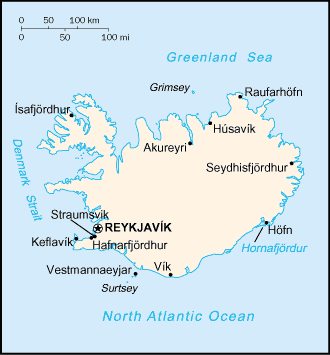 Landkarte Island