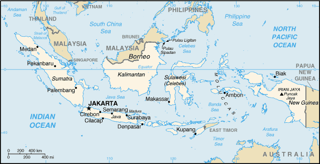 Landkarte Indonesien