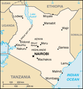 Landkarte Kenia