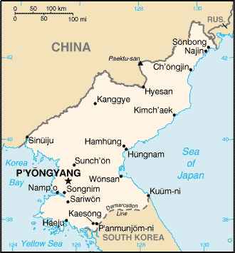 Landkarte Nordkorea