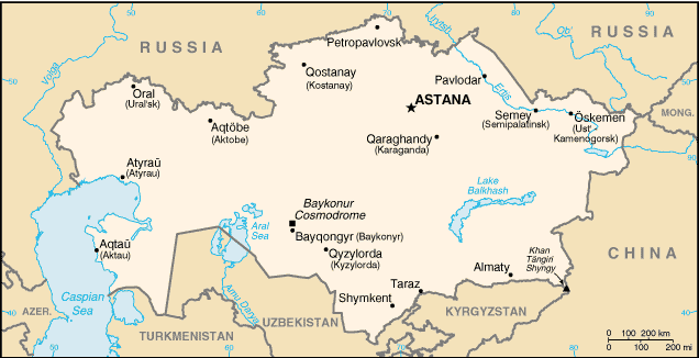 Landkarte Kasachstan