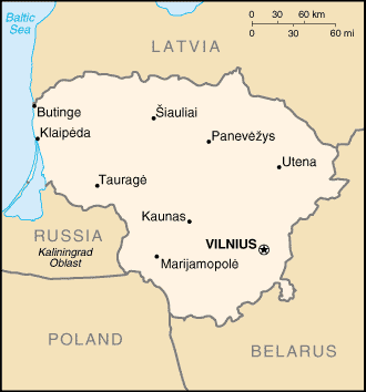 Landkarte Litauen