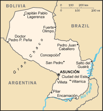 Landkarte Paraguay
