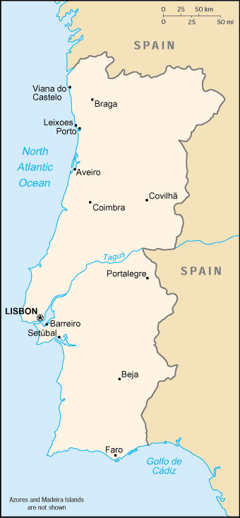 Landkarte Portugal
