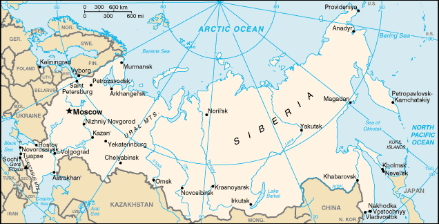 Landkarte Russland