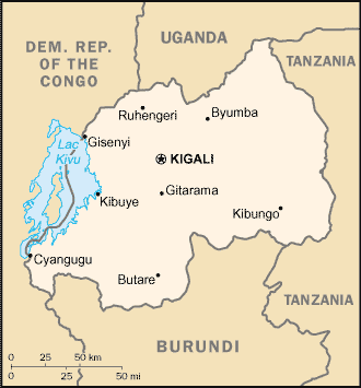 Landkarte Ruanda