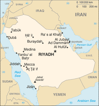 Landkarte Saudi-Arabien
