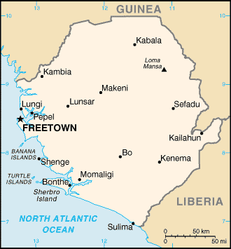 Landkarte Sierra Leone