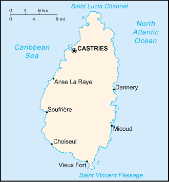 Landkarte Saint Lucia