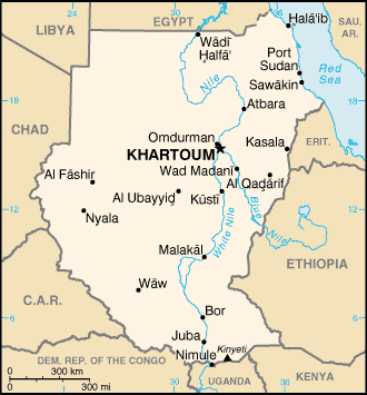 Landkarte Sudan