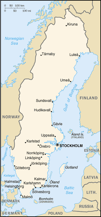 Landkarte Schweden