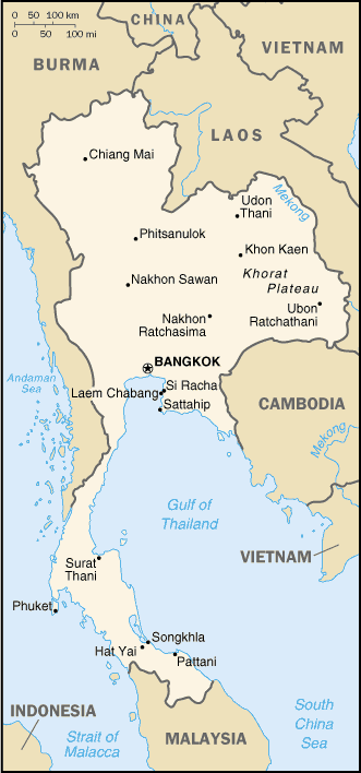 Landkarte Thailand